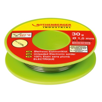 ROTHENBERGER Bezolovnatá pájka Elektroniklot, EL Sn100Ni+, pr. 1,0 mm, 30 g ROTHENBERGER Bezolovnatá pájka Elektroniklot, EL Sn100Ni+, pr. 1,0 mm, 30 g