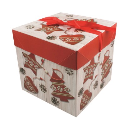 Dárková krabička skládací XS 10,5 x 10,5 x 10,5 cm, vánoční ozdoby Dárková krabička skládací XS 10,5 x 10,5 x 10,5 cm, vánoční ozdoby