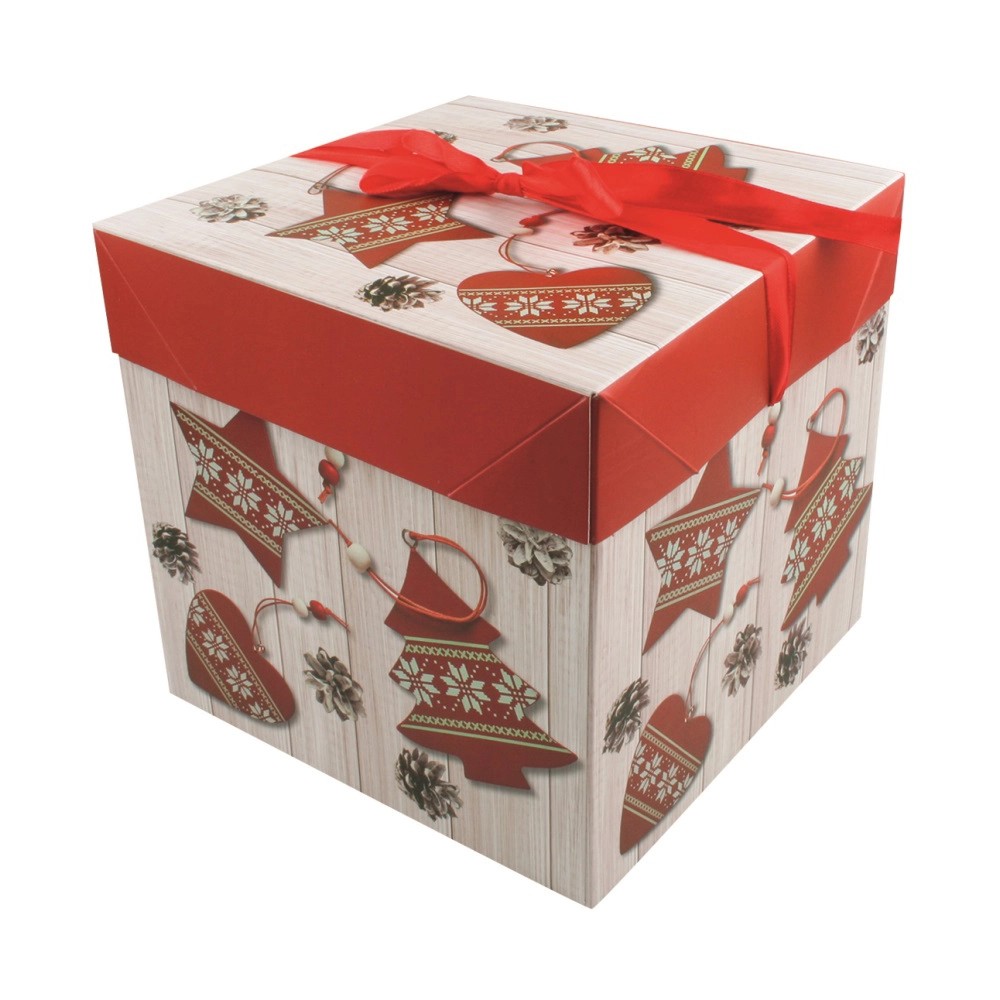 Dárková krabička skládací XS 10,5 x 10,5 x 10,5 cm, vánoční ozdoby Dárková krabička skládací XS 10,5 x 10,5 x 10,5 cm, vánoční ozdoby