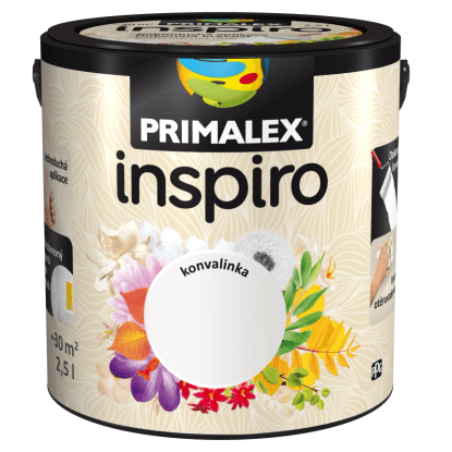 PRIMALEX Barevný vnitřní malířský nátěr Inspiro konvalinka 2,5 l PRIMALEX Barevný vnitřní malířský nátěr Inspiro konvalinka 2,5 l
