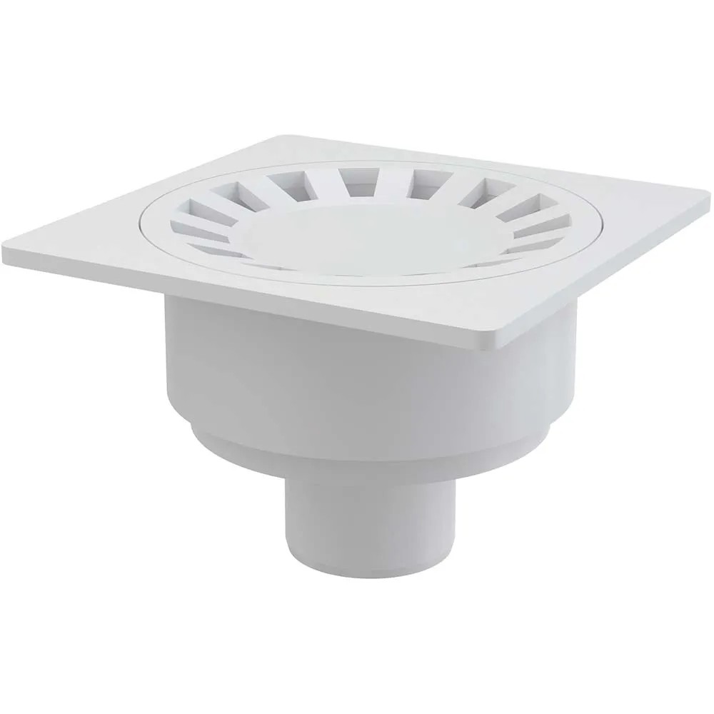 Alcadrain Podlahová vpust 150x150/50 mm přímá, mřížka bílá zápachová uzávěra Alcadrain Podlahová vpust 150x150/50 mm přímá, mřížka bílá zápachová uzávěra