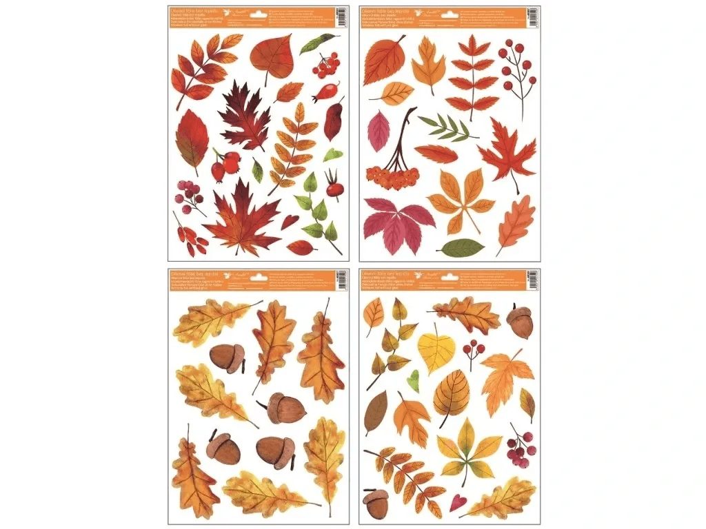 Anděl Přerov Okenní fólie barevné Podzimní listí, různé druhy, 1 ks, 30 x 42 cm Anděl Přerov Okenní fólie barevné Podzimní listí, různé druhy, 1 ks, 30 x 42 cm