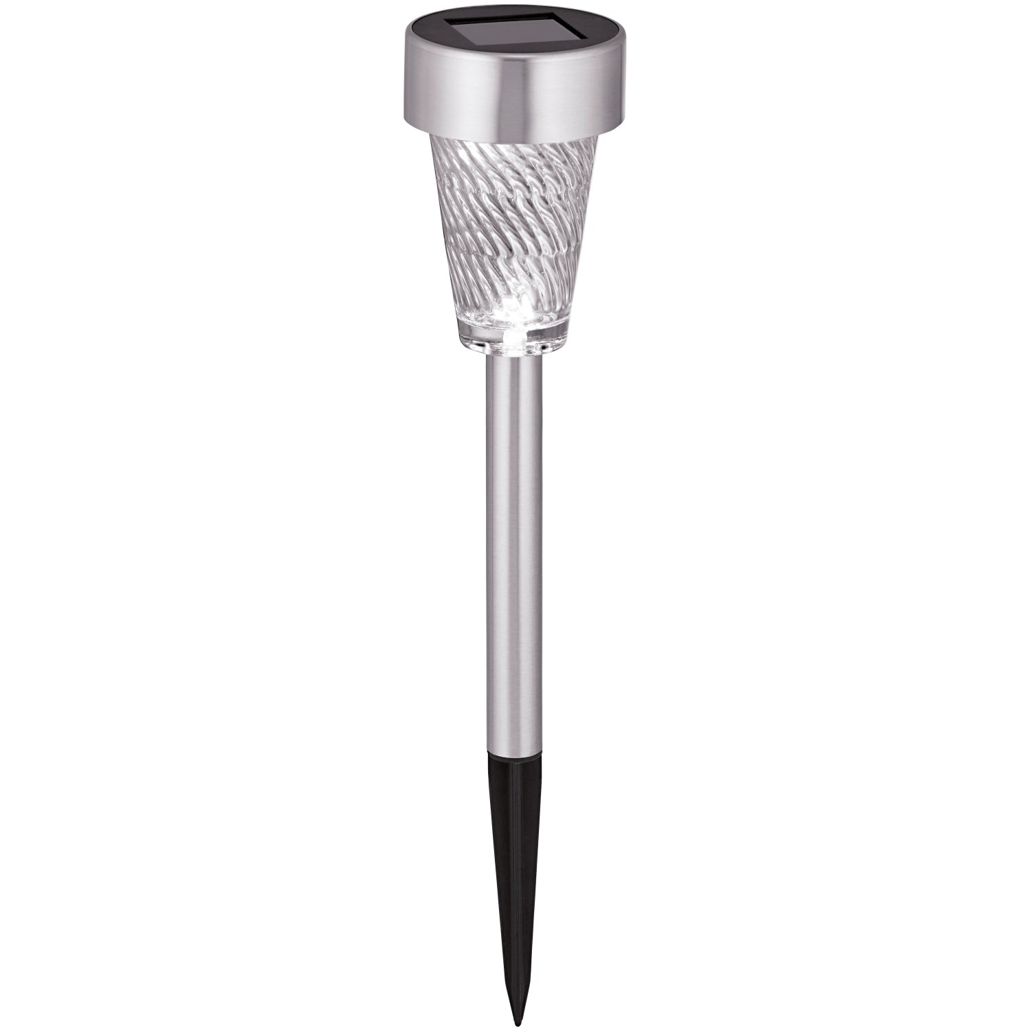 OBI Solární svítidlo s trnem s rýhovaným sklem z nerezové oceli OBI Solární svítidlo s trnem s rýhovaným sklem z nerezové oceli