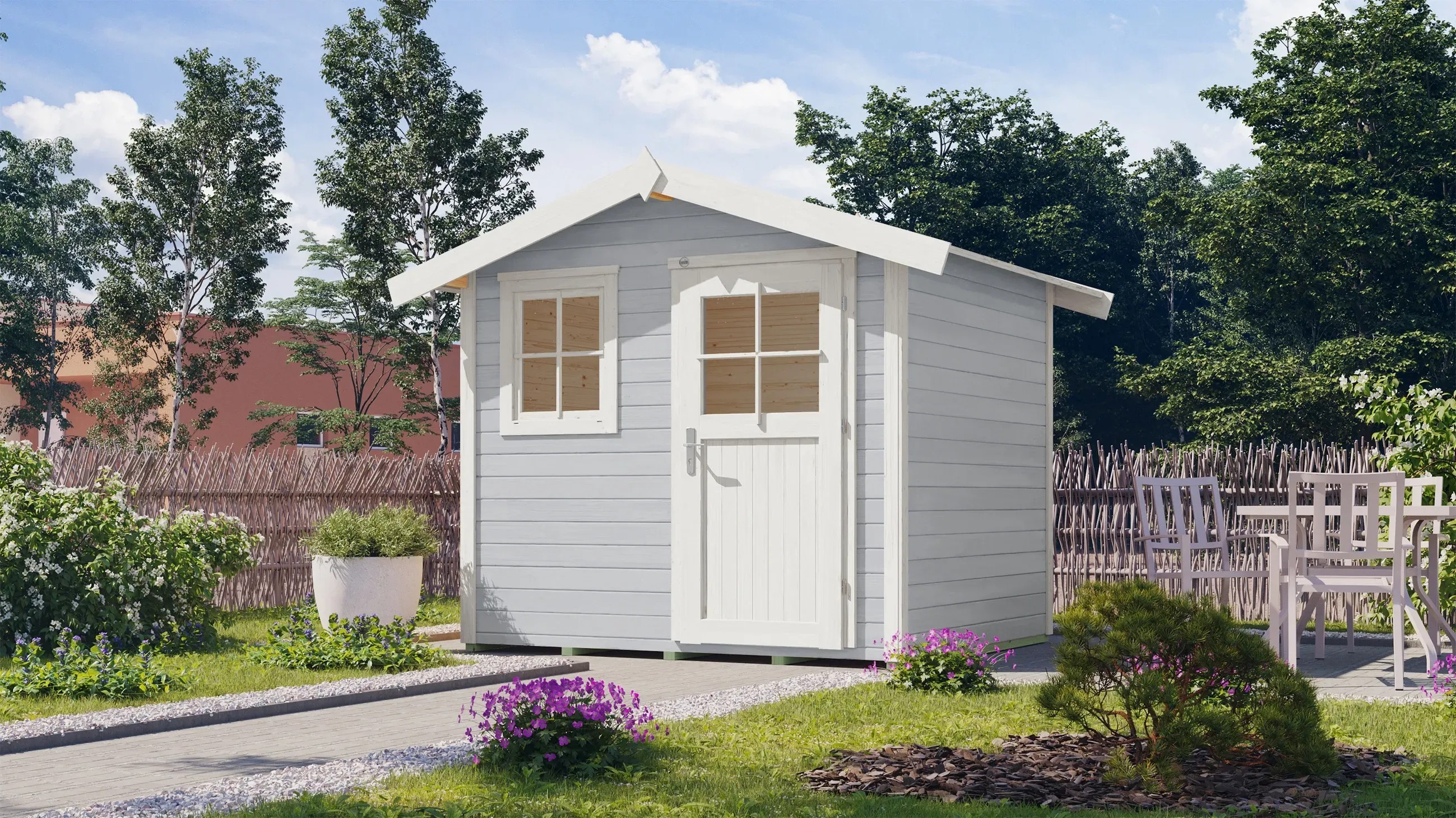 Weka Dřevěný zahradní domek 123 vel. 1, šedá, 241 x 205 cm Weka Dřevěný zahradní domek 123 vel. 1, šedá, 241 x 205 cm