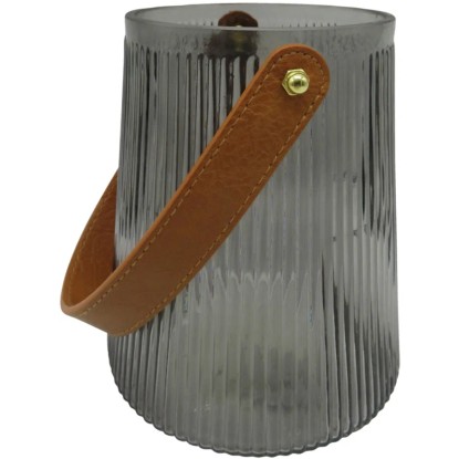 Boltze Svícen rýhovaný šedý pr. 13,1 x 15,4 cm Boltze Svícen rýhovaný šedý pr. 13,1 x 15,4 cm