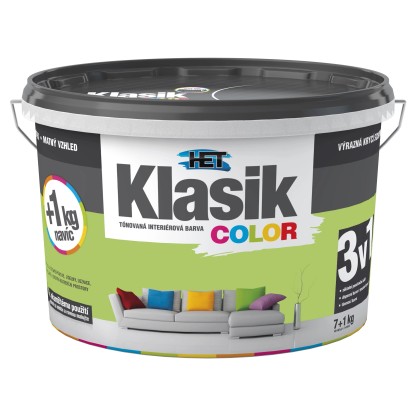 HET Klasik COLOR Tónovaná interiérová barva KC 0597 zelená limetková, 7 + 1 kg HET Klasik COLOR Tónovaná interiérová barva KC 0597 zelená limetková, 7 + 1 kg