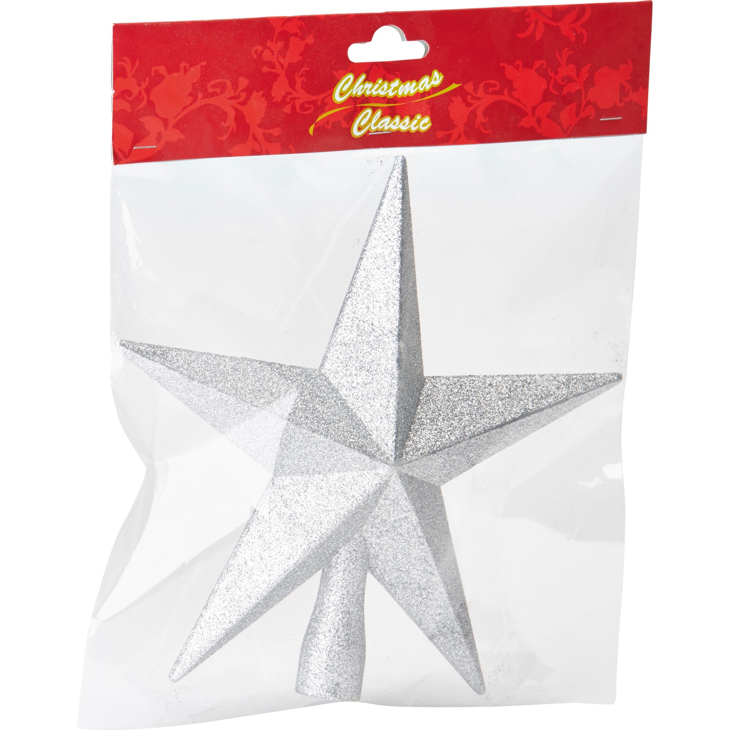 Špička na stromeček hvězda stříbrná 20 cm Špička na stromeček hvězda stříbrná 20 cm