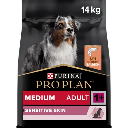 Purina Granule Pro Plan Medium Adult Dog Sensitive Skin losos 14 kg Purina Granule Pro Plan Medium Adult Dog Sensitive Skin losos 14 kg