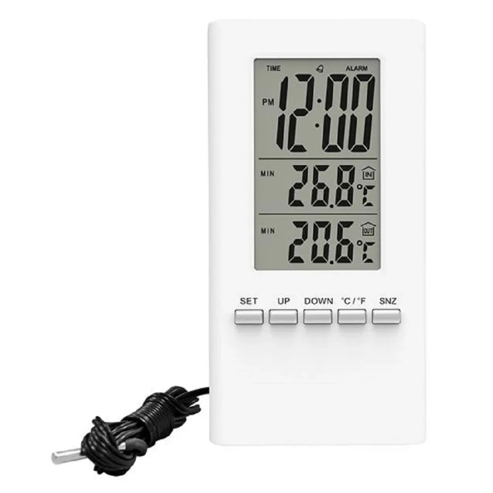 SOLIGHT Teploměr s drátovým čidlem TE09, velký LCD displej, datum, čas, bílá SOLIGHT Teploměr s drátovým čidlem TE09, velký LCD displej, datum, čas, bílá