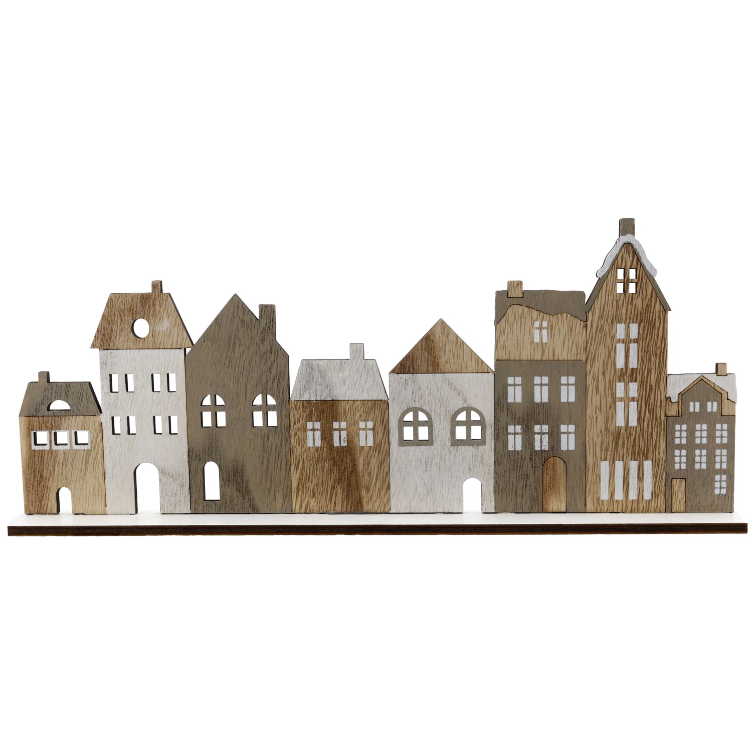 GEROMA Stojací vánoční dekorace krajinka s městem dřevěná 30 cm, 1 ks GEROMA Stojací vánoční dekorace krajinka s městem dřevěná 30 cm, 1 ks