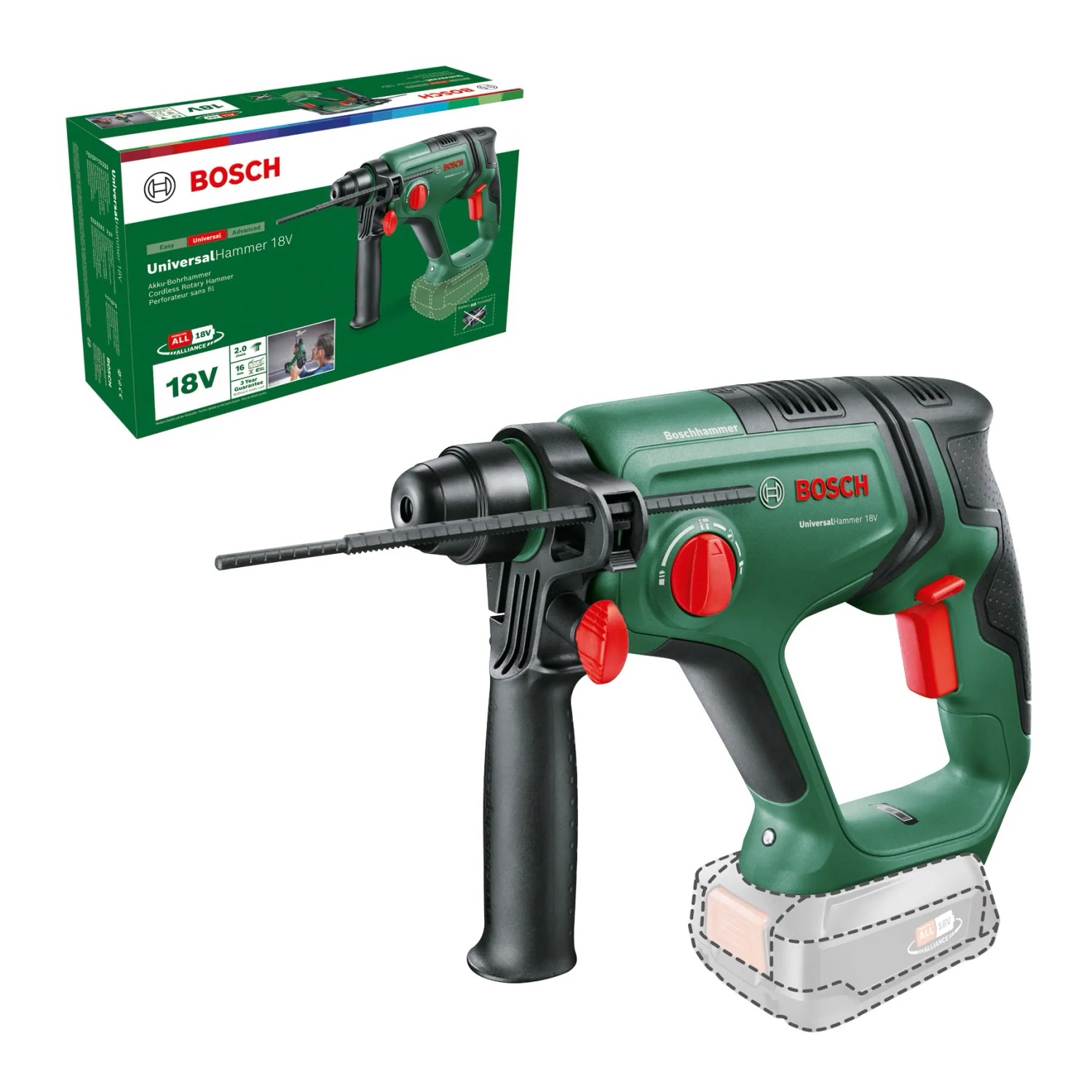 Bosch Akumulátorové vrtací kladivo UniversalHammer 18 V, bez aku Bosch Akumulátorové vrtací kladivo UniversalHammer 18 V, bez aku