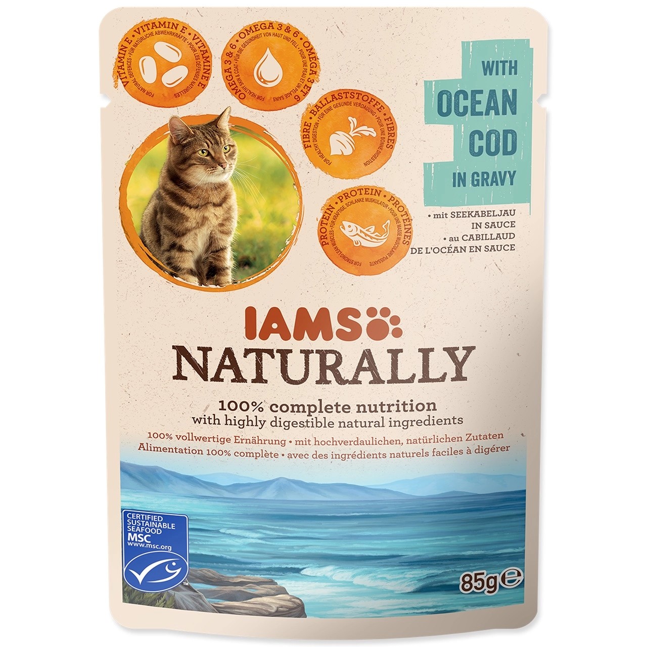 Iams Kapsička Cat Naturally treska v omáčce 85 g Iams Kapsička Cat Naturally treska v omáčce 85 g