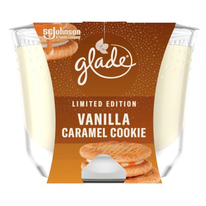 Glade Svíčka Maxi Vanilla Caramel Cookie 224 g Glade Svíčka Maxi Vanilla Caramel Cookie 224 g