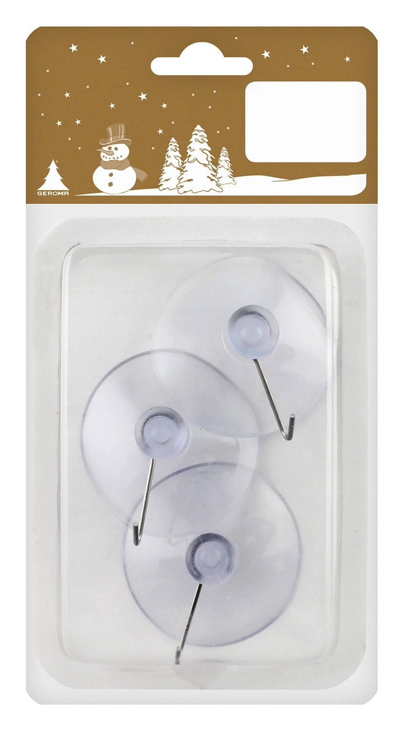 Přísavky s kovovými háčky, 5,5 cm, 3 ks Přísavky s kovovými háčky, 5,5 cm, 3 ks