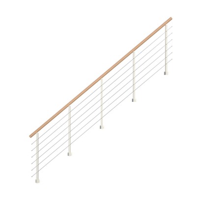 Kovové zábradlí StarWood Kos, 325 cm, s bukovým madlem a bílými sloupky pro schodiště a galerie. Kovové zábradlí StarWood Kos, 325 cm, s bukovým madlem a bílými sloupky pro schodiště a galerie.