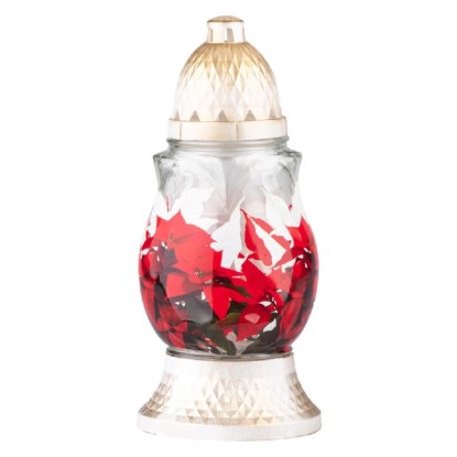 Hřbitovní sklo vánoční hvězda s vkladem 80 g, 24 cm Hřbitovní sklo vánoční hvězda s vkladem 80 g, 24 cm