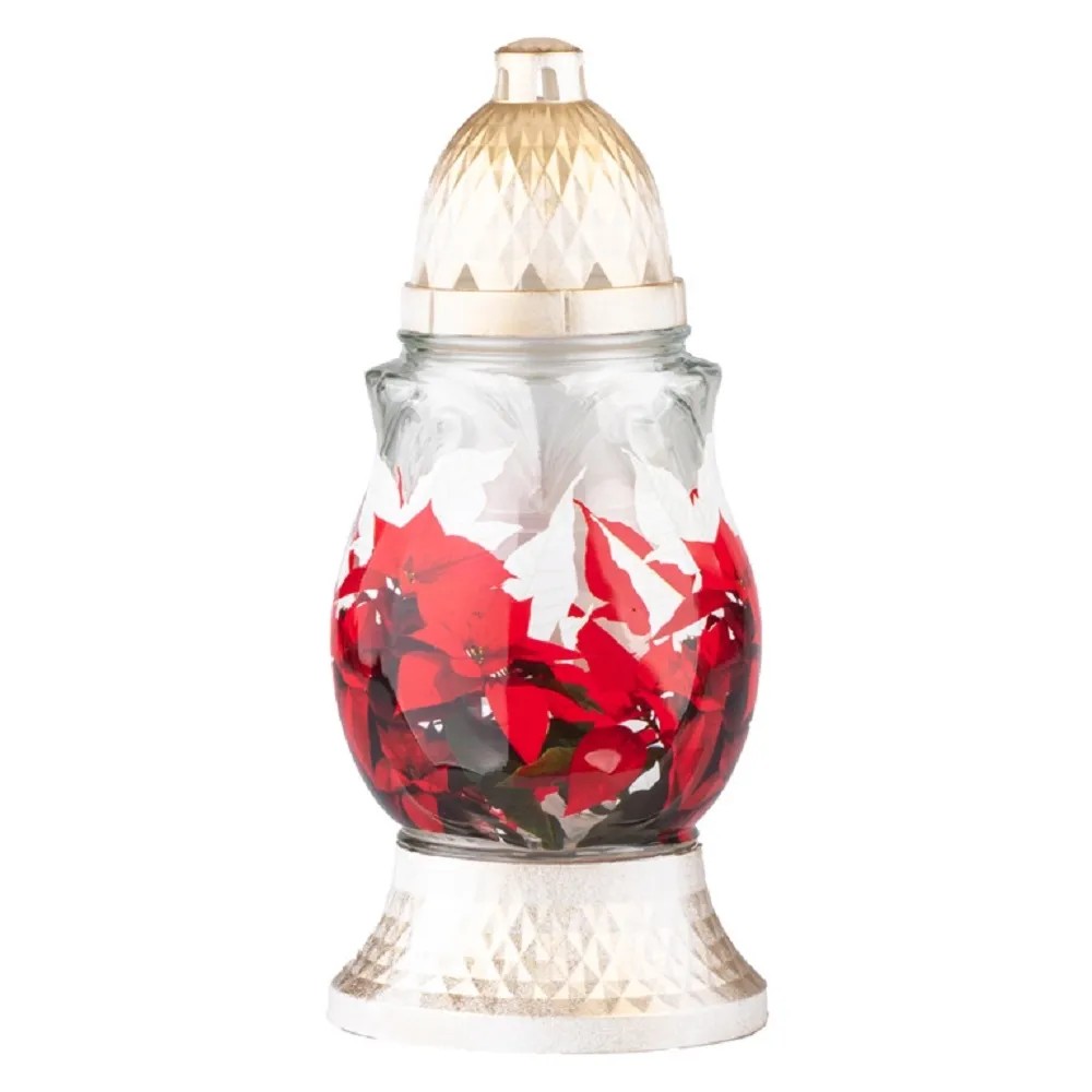 Hřbitovní sklo vánoční hvězda s vkladem 80 g, 24 cm Hřbitovní sklo vánoční hvězda s vkladem 80 g, 24 cm