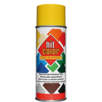 hitcolor Dekorativní lak ve spreji hedvábný lesk RAL 1021 žlutý hořčičný 400 ml hitcolor Dekorativní lak ve spreji hedvábný lesk RAL 1021 žlutý hořčičný 400 ml