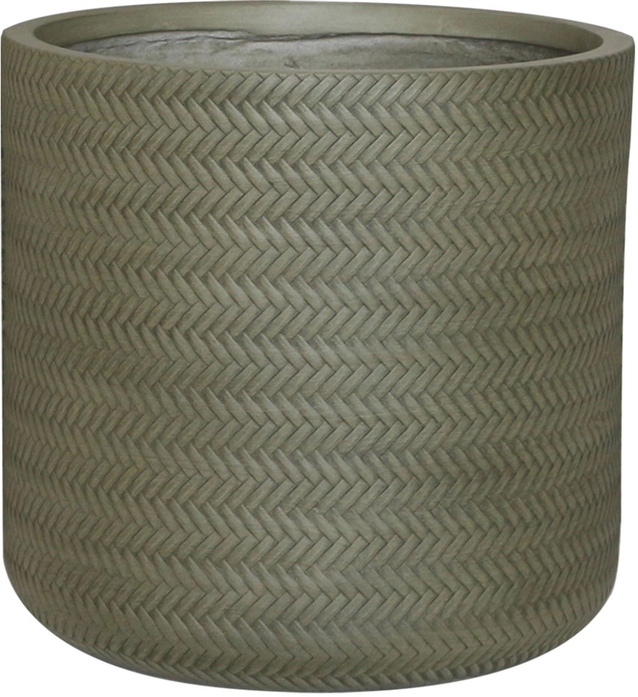 Obal na květináč kulatý vzor copu, zelený, Fibre-Clay, 24 x 24 cm Obal na květináč kulatý vzor copu, zelený, Fibre-Clay, 24 x 24 cm