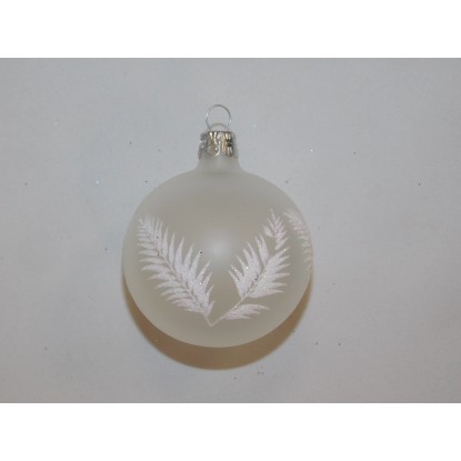 ONREX Vánoční ozdoba skleněná koule transparentní listy pr. 7 cm ONREX Vánoční ozdoba skleněná koule transparentní listy pr. 7 cm