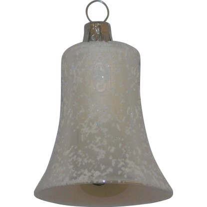 Ornex Vánoční ozdoba skleněný zvonek bílý, 8 x 4 cm Ornex Vánoční ozdoba skleněný zvonek bílý, 8 x 4 cm