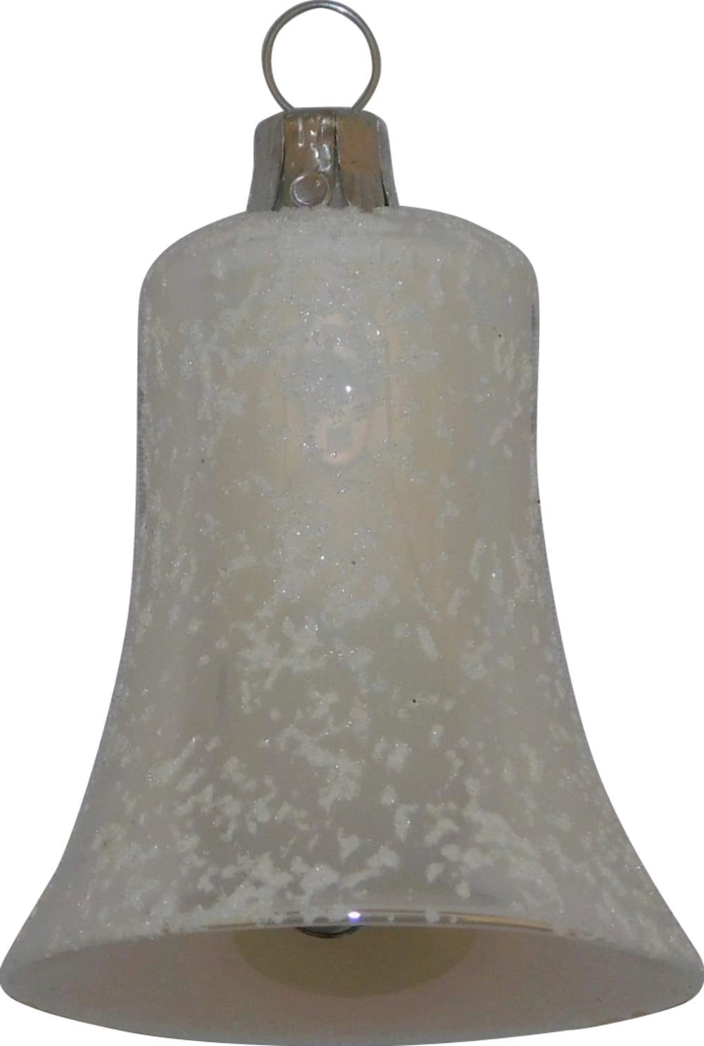 Ornex Vánoční ozdoba skleněný zvonek bílý, 8 x 4 cm Ornex Vánoční ozdoba skleněný zvonek bílý, 8 x 4 cm