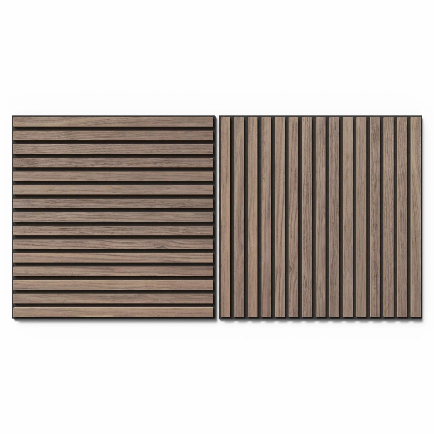 Dva akustické panely 60 cm vzhled ořech s černou akustickou plstí na stěny a stropy. Dva akustické panely 60 cm vzhled ořech s černou akustickou plstí na stěny a stropy.