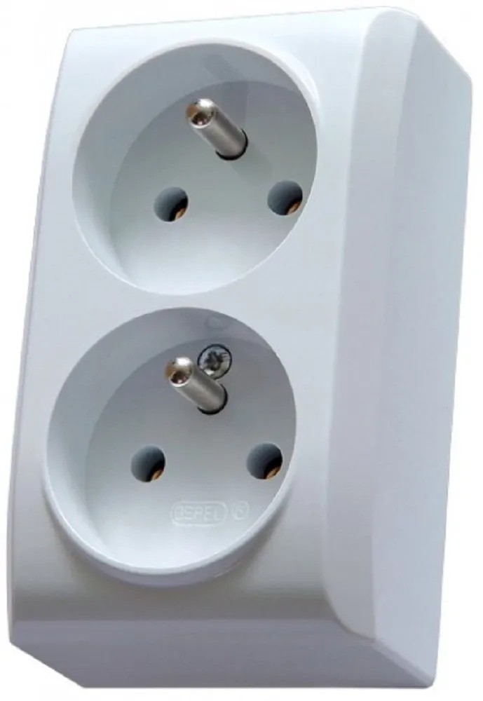Ospel Zásuvka dvounásobná BIS na omítku uzemněná, 16A, 250V, 3520W, IP20, bílá Ospel Zásuvka dvounásobná BIS na omítku uzemněná, 16A, 250V, 3520W, IP20, bílá