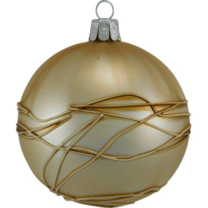 Ornex Vánoční ozdoba skleněná koule s plastickým dekorem zlatá, 8 cm Ornex Vánoční ozdoba skleněná koule s plastickým dekorem zlatá, 8 cm