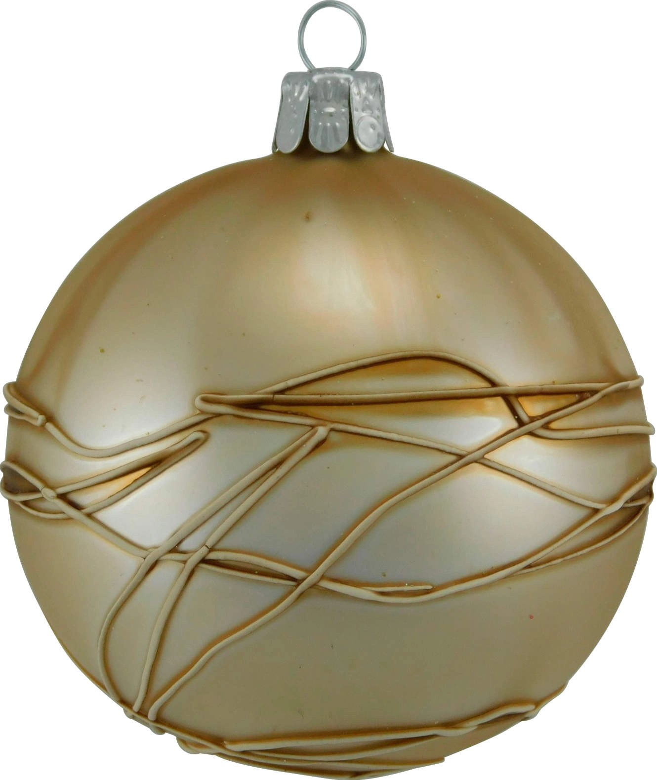 Ornex Vánoční ozdoba skleněná koule s plastickým dekorem zlatá, 8 cm Ornex Vánoční ozdoba skleněná koule s plastickým dekorem zlatá, 8 cm