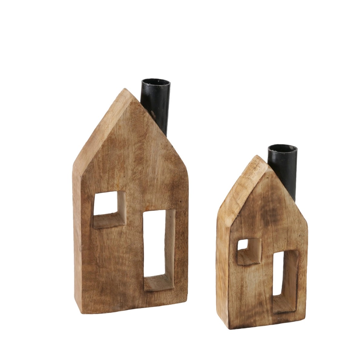 Boltze Home Stojací dekorace domeček Häusle přírodní 2 ks Boltze Home Stojací dekorace domeček Häusle přírodní 2 ks