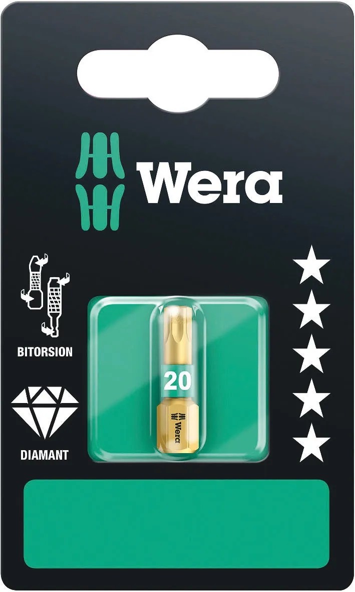 Wera Bit Torx 867/1 Bi-Torsion s diamantovým povlakem TX20 x 25 mm Wera Bit Torx 867/1 Bi-Torsion s diamantovým povlakem TX20 x 25 mm