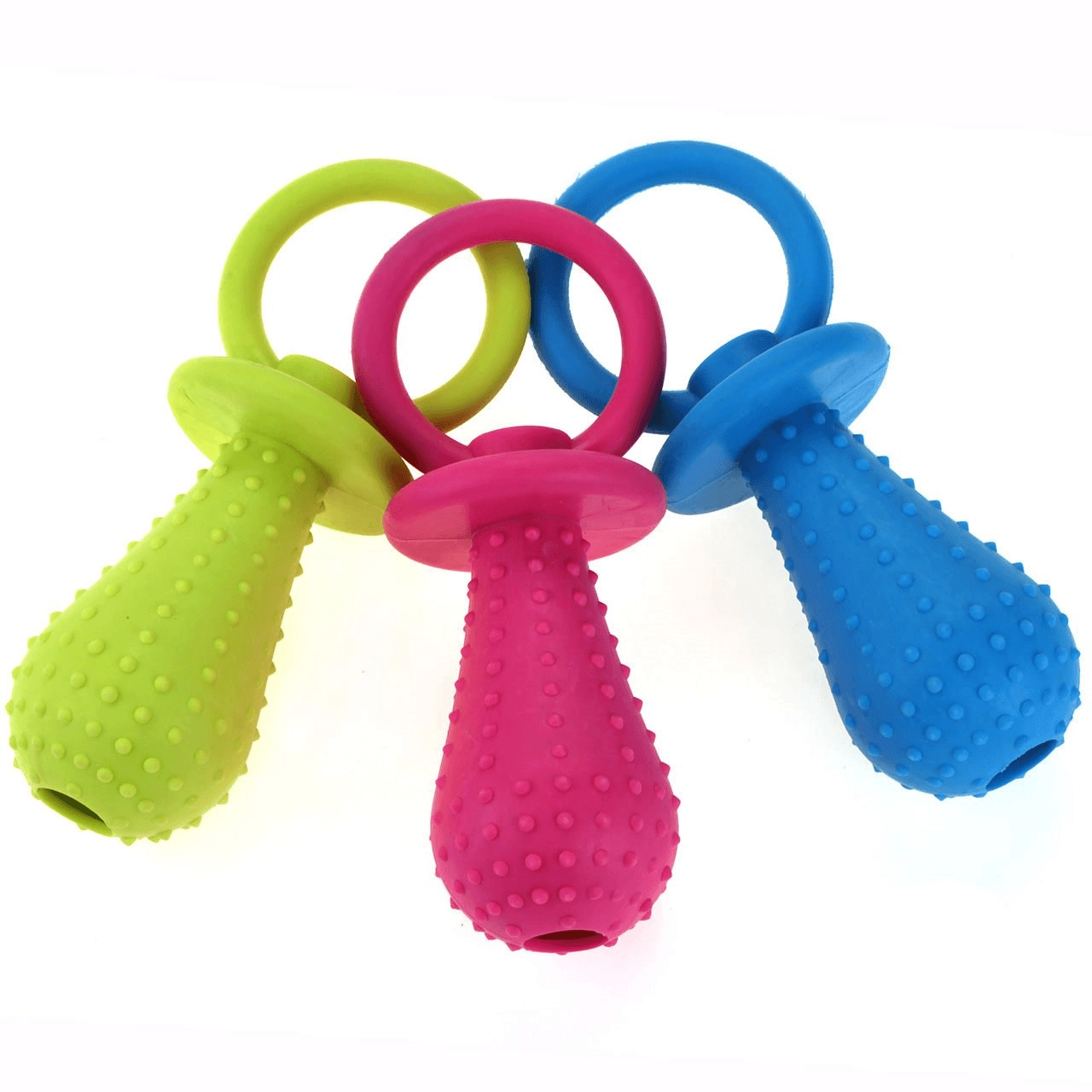 Olala Pets Gumové kousátko pro psa - dudlík s rolničkou 9,5 cm Olala Pets Gumové kousátko pro psa - dudlík s rolničkou 9,5 cm