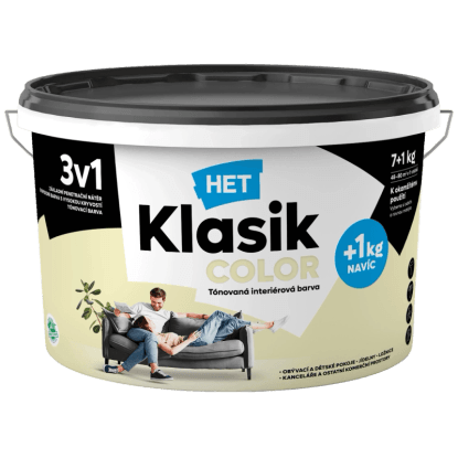 HET Klasik COLOR Tónovaná interiérová barva KC 0658 žlutá pastelová, 7 + 1 kg HET Klasik COLOR Tónovaná interiérová barva KC 0658 žlutá pastelová, 7 + 1 kg