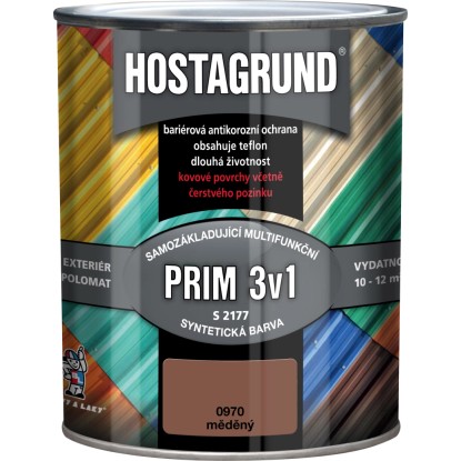 HOSTAGRUND Základní i vrchní barva na kov 3v1 PRIM S2177 0970 měď 600 ml HOSTAGRUND Základní i vrchní barva na kov 3v1 PRIM S2177 0970 měď 600 ml