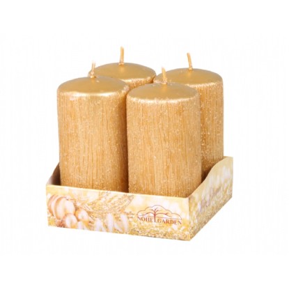 Svíčka adventní PEGAS škrábaná zlatá, pr. 4 x 8 cm, 4 ks Svíčka adventní PEGAS škrábaná zlatá, pr. 4 x 8 cm, 4 ks