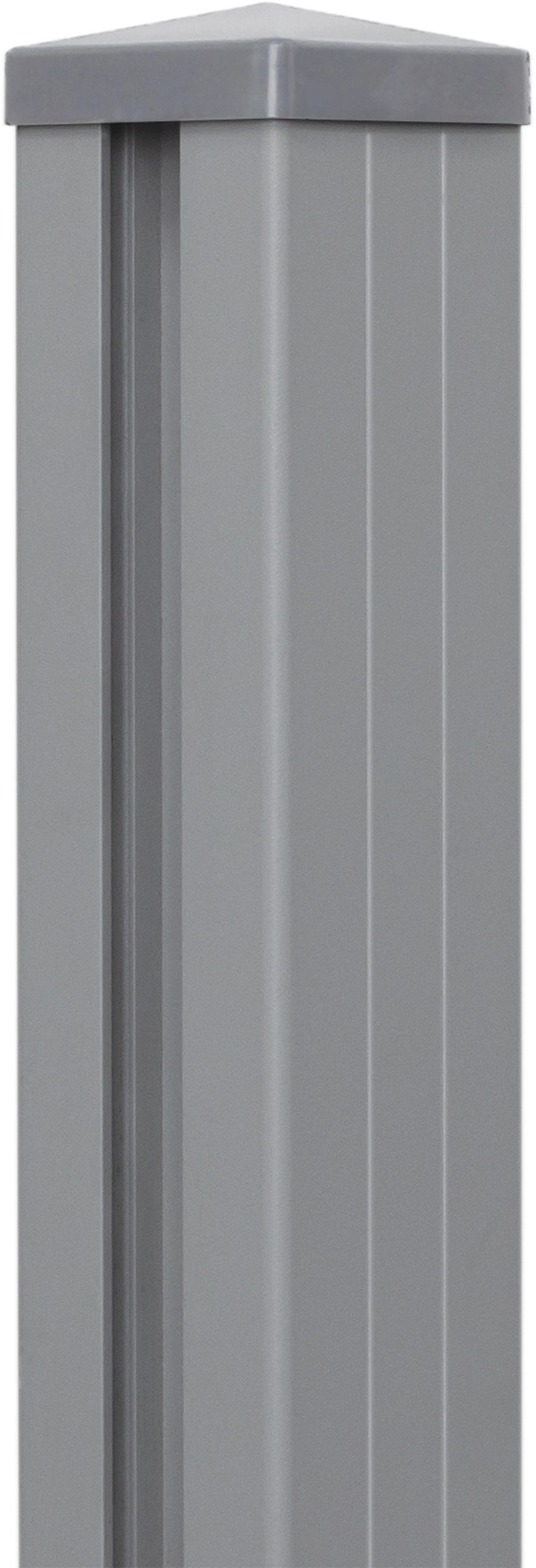 GroJaLumino Sloupek vč. krytky k přip. hmožd./zabet. stříb. 7 x 7 x 300 cm GroJaLumino Sloupek vč. krytky k přip. hmožd./zabet. stříb. 7 x 7 x 300 cm