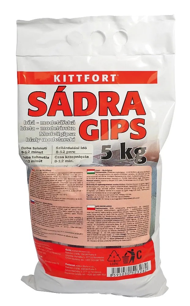 KITTFORT Modelářská sádra bílá GIPS 5 kg KITTFORT Modelářská sádra bílá GIPS 5 kg