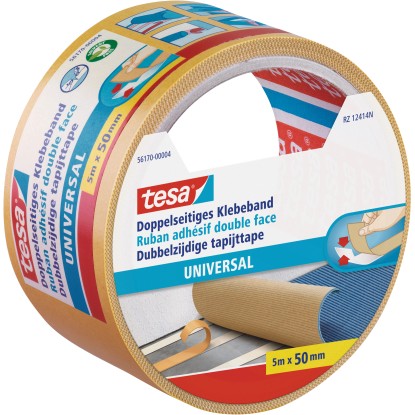 tesa Oboustranná podlahová lepicí páska UNIVERSAL, bílá, 10 m x 50 mm tesa Oboustranná podlahová lepicí páska UNIVERSAL, bílá, 10 m x 50 mm