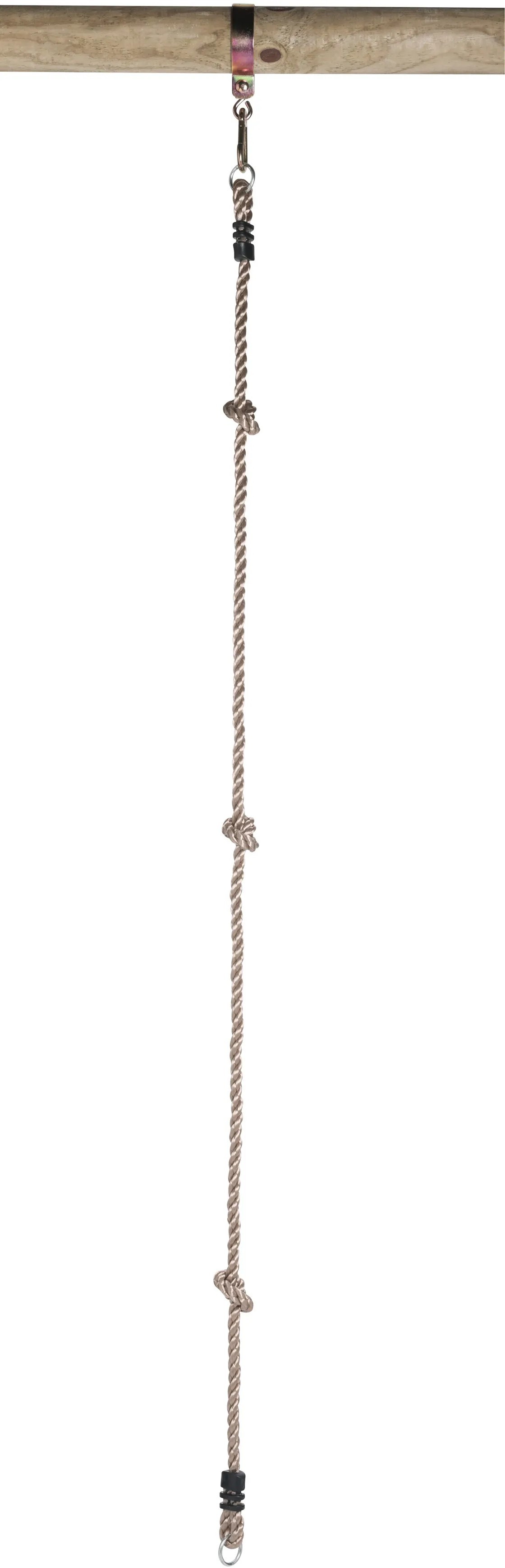 SwingKing Šplhací lano se 3 uzly a 2 kruhy, 190 cm SwingKing Šplhací lano se 3 uzly a 2 kruhy, 190 cm