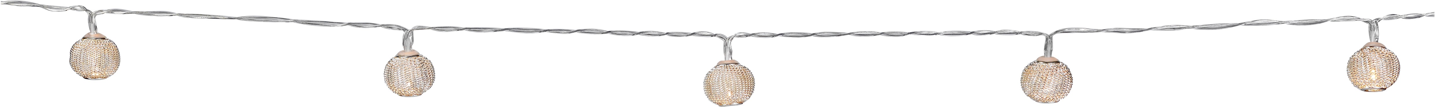 OBI LED světelný řetěz s kovovými baňkami 10 LED diod transparentní kabel OBI LED světelný řetěz s kovovými baňkami 10 LED diod transparentní kabel