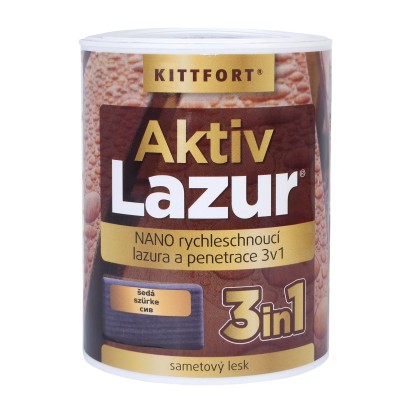 Kittfort Nano lazura na dřevo Aktivlazur šedá, 750 ml Kittfort Nano lazura na dřevo Aktivlazur šedá, 750 ml