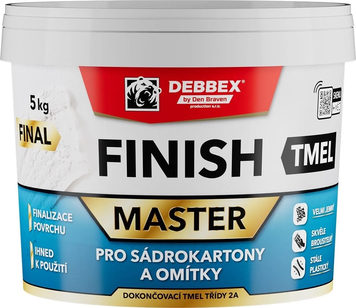 Den Braven Tmel pro sádrokartony a omítky FINISH 5 kg Den Braven Tmel pro sádrokartony a omítky FINISH 5 kg