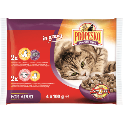 Propesko Kapsičky pro kočky kuřecí játra a jehněčí 4 x 100 g Propesko Kapsičky pro kočky kuřecí játra a jehněčí 4 x 100 g