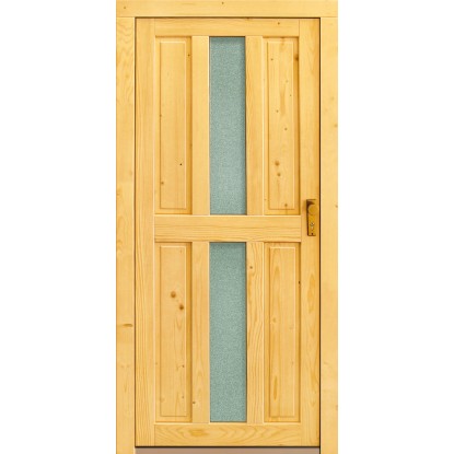 PANTO Dřevěné vedlejší vchodové dveře NET-506 přírodní smrk, 98 x 200 cm, P PANTO Dřevěné vedlejší vchodové dveře NET-506 přírodní smrk, 98 x 200 cm, P