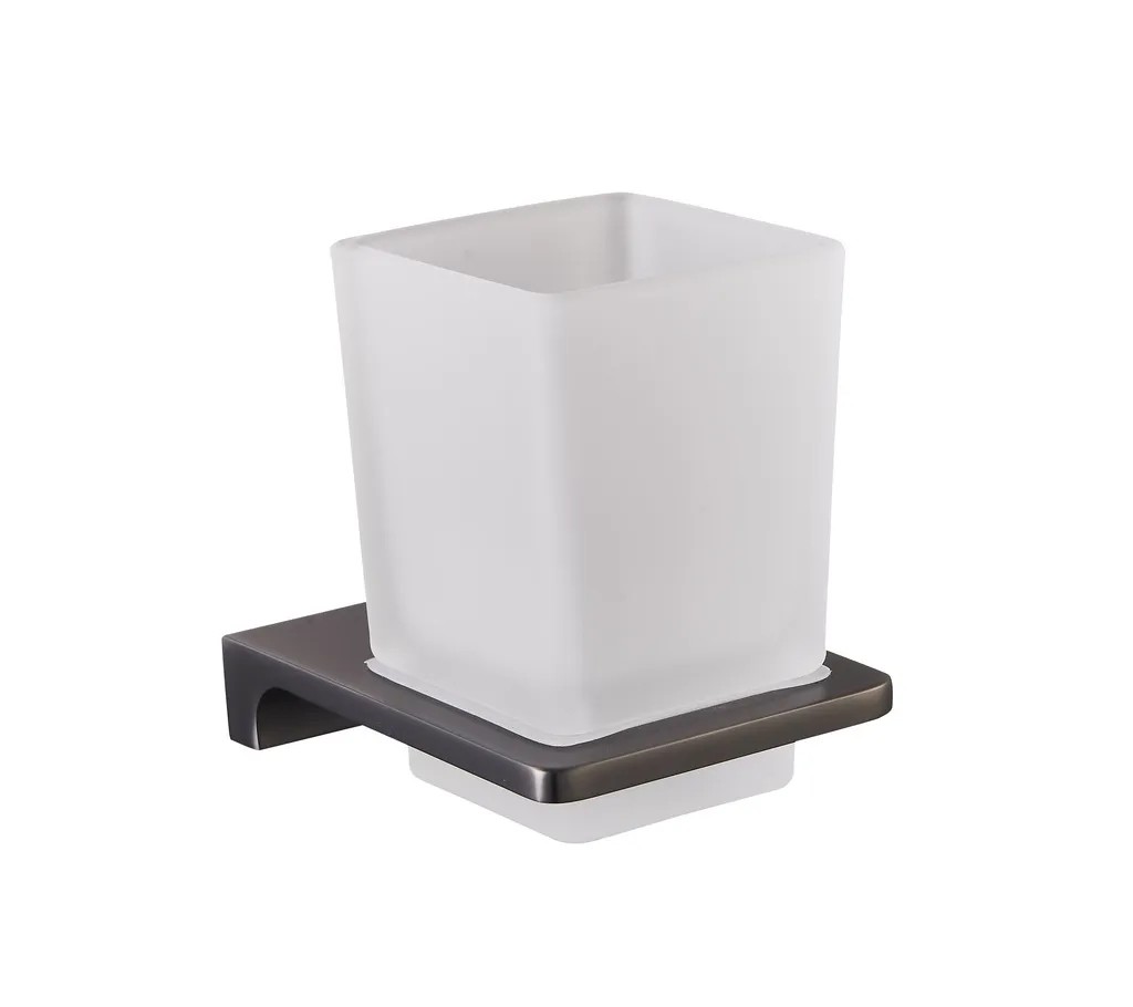 RAV Slezák Držák zubních kartáčků Nil NLA0201MG, metal grey/sklo RAV Slezák Držák zubních kartáčků Nil NLA0201MG, metal grey/sklo