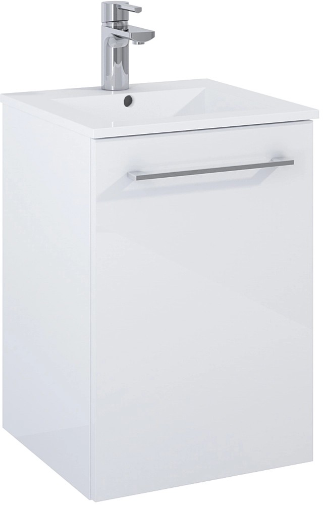 Maximus Skříňka pod umyvadlo Cheese, 1 dvířka, bílá + stříbrné úchytky, 40 cm Maximus Skříňka pod umyvadlo Cheese, 1 dvířka, bílá + stříbrné úchytky, 40 cm