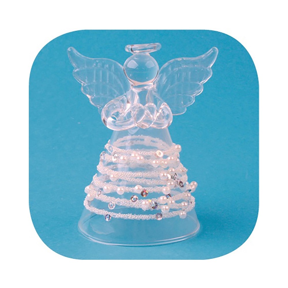 Vánoční dekorace, anděl skleněný na postavení, 8 cm Vánoční dekorace, anděl skleněný na postavení, 8 cm