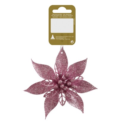 Květ vánoční hvězdy plastový, růžový, 12 cm Květ vánoční hvězdy plastový, růžový, 12 cm