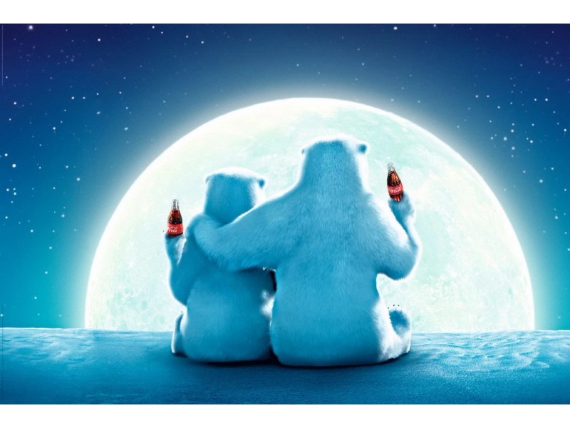 Maxiposter 61 Cm X 91 5 Cm Coca Cola Polar Bear Moon Koupit V OBI